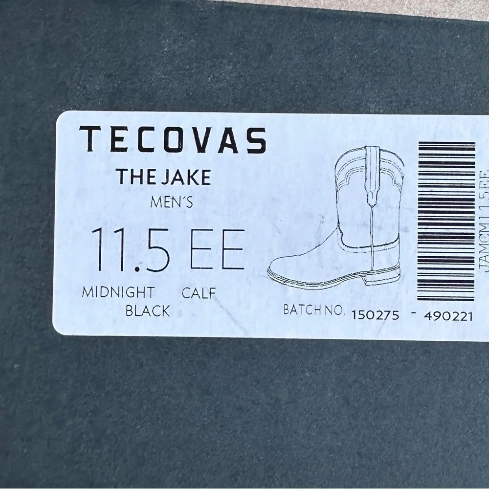EUC Men’s Black Tecovas size 11.5 EE - Picture 10 of 10